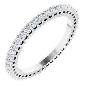 14K White 3/8 CTW Diamond Eternity Band Size 5 - 122980:60007:P