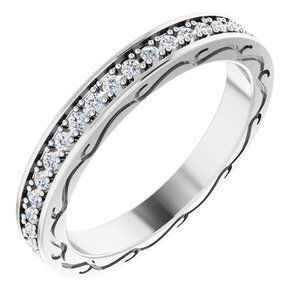 14K White 3/8 CTW Diamond Round Eternity Band Size 7 - 122141:60051:P