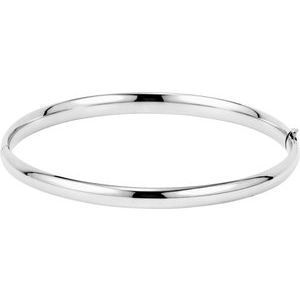 14K White 4.75 mm Hinged Bangle Bracelet - BRC181:240492:P