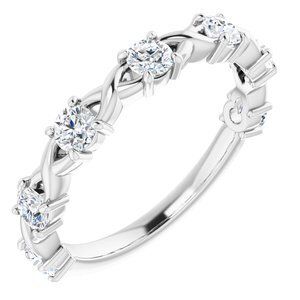 14K White 5/8 CTW Diamond Anniversary Band - 123626:6033:P