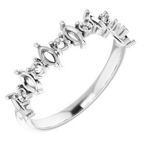 14K White 5/8 CTW Diamond Anniversary Band   - 123629:6021:P