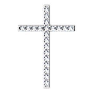 14K White 5/8 CTW Diamond Cross Pendant - R42337:60000:P