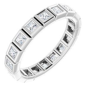 14K White 5/8 CTW Diamond Eternity Band - 123624:60057:P