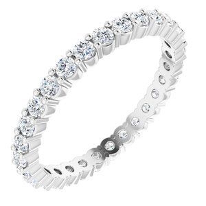 14K White 5/8 CTW Diamond Eternity Band Size 4.5 - 121939:604:P