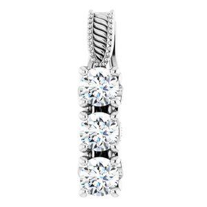 14K White 5/8 CTW Diamond Pendant   - 86845:6000:P