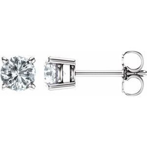 14K White 5 mm Round Sapphire Earrings        - 1874:70160:P
