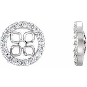 14K White 6 mm ID 1/6 CTW Diamond Earring Jackets - 83556:101:P