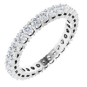 14K White 7/8 CTW Diamond Eternity Band Size 4.5 - 122980:60003:P