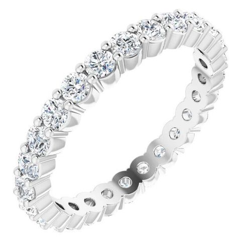 14K White 7/8 CTW Diamond Eternity Band Size 7.5  - 121935:613:P