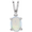 14K White 7x5 mm Oval 4-Prong Accented Cabochon Pendant Mounting    - 1139:100:P