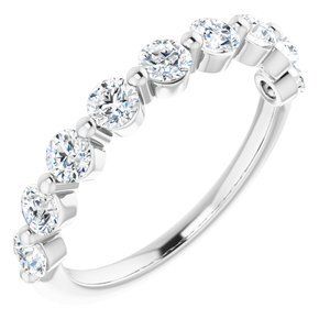 14K White 9/10 CTW Diamond Anniversary Band   - 123602:6029:P