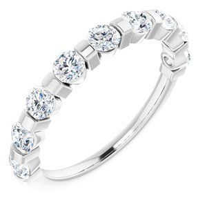 14K White 9/10 CTW Diamond Anniversary Band  - 123675:6029:P