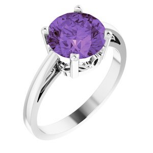 14K White Amethyst Ring - 70530:100:P