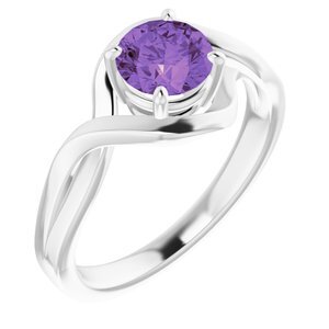14K White Amethyst Ring  - 71840:60002:P