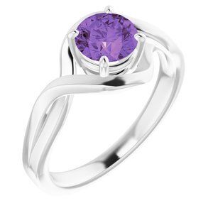 14K White Amethyst Ring  - 71840:60002:P