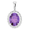 14K White Amethyst Rope Pendant - 86393:60000:P