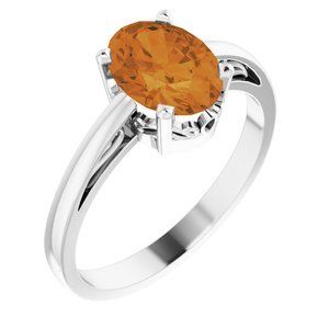 14K White Citrine Ring - 70531:120:P