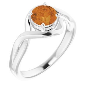 14K White Citrine Ring  - 71840:60011:P