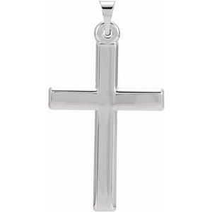 14K White Cross Pendant  - R41136:243013:P