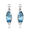 14K White Gold 10 x 5 Fac Oval Swiss Blue Topaz Earring Jackets