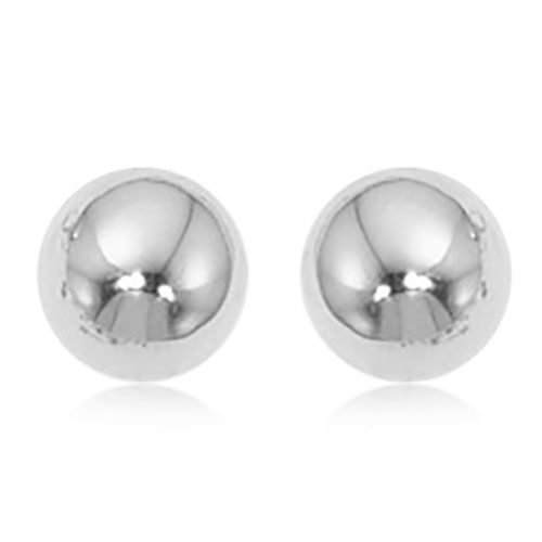 14K White Gold 10mm Ball Earrings