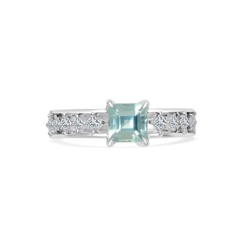 14K White Gold Aquamarine One-of-a-Kind ring