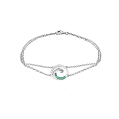 14K White Gold Opal Inlay Waves Bracelet