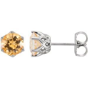 14K White Honey Topaz Earrings - 28808:70004:P