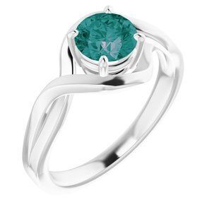 14K White Lab-Grown Alexandrite Ring - 71840:60006:P