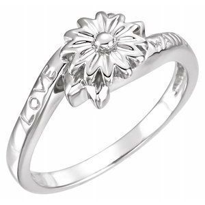 14K White Love Waits Chastity Ring - R16671:250629:P