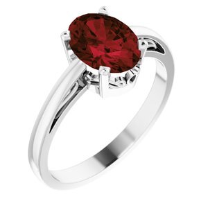 14K White Mozambique Garnet Ring - 70531:100:P