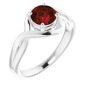 14K White Mozambique Garnet Ring  - 71840:60001:P