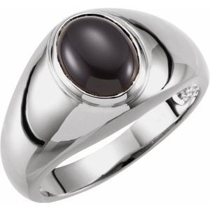 14K White Onyx Bezel-Set Ring - 9222:102:P