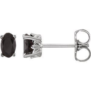 14K White Onyx Earrings - 1920:70000:P