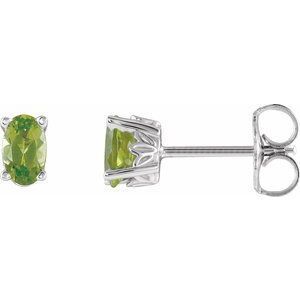 14K White Peridot Earrings - 1920:114:P