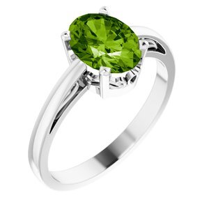 14K White Peridot Ring - 70531:114:P