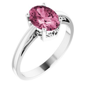 14K White Pink Tourmaline Ring - 70531:118:P