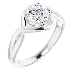 14K White Sapphire Ring  - 71840:60004:P