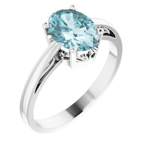 14K White Sky Blue Topaz Ring - 70531:122:P