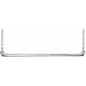 14K White Straight Bar 16-18" Necklace - 86048:1001:P