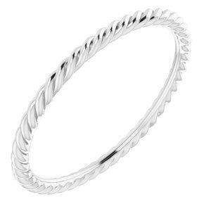 14K X1 White 1.5 mm Skinny Rope Band Size 7 - 51695:223:P