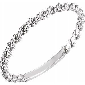 14K X1 White 2 mm Twisted Rope Band - 255:18866:P