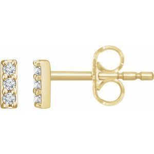 14K Yellow .05 CTW Diamond Bar Earrings - 652862:60001:P