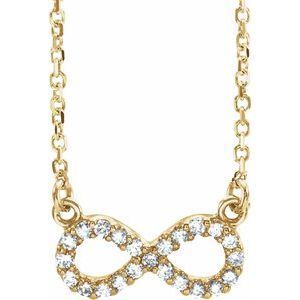 14K Yellow .08 CTW Diamond Infinity 16 1/2" Necklace - 67072:84406:P