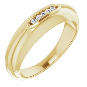 14K Yellow .08 CTW Diamond Men's Ring   - 9852:6005:P