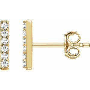 14K Yellow 1/10 CTW Diamond Bar Earrings - 651757:60000:P