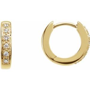 14K Yellow 1/10 CTW Diamond Huggies - 67154:101:P