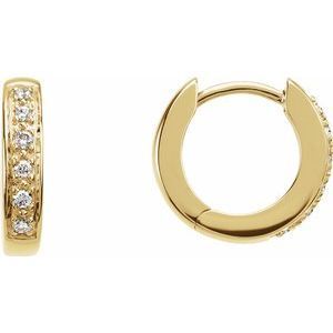 14K Yellow 1/10 CTW Diamond Huggies - 67154:101:P