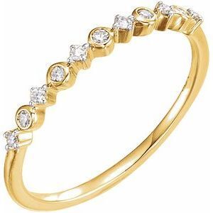 14K Yellow 1/10 CTW Diamond Ring Size 7  - 652244:60000:P