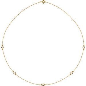 14K Yellow 1/2 CTW Diamond 5-Station 18" Necklace - 68577:60010:P